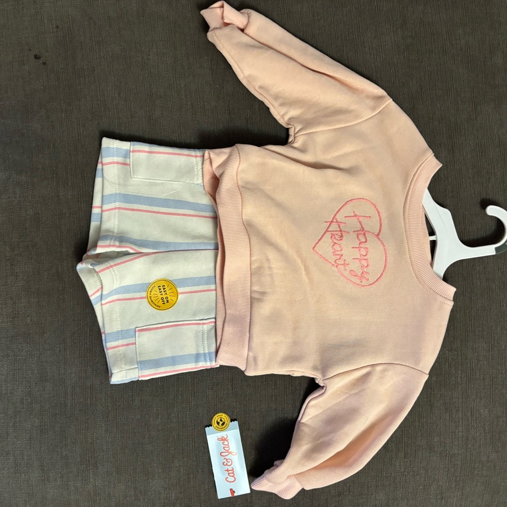 Cat & Jack 
Happy Heart Peach Set